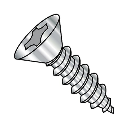 Concrete Screw, #8-15 Dia., Flat, 1 3/4 In L, 18-8 Stainless Steel Plain, 2000 PK