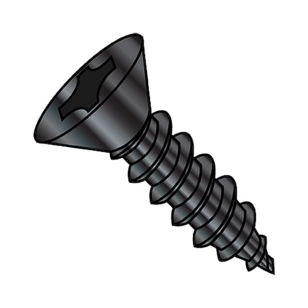 Concrete Screw, #10-12 Dia., Flat, 5/8 In L, Steel Black Zinc, 8000 PK