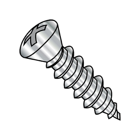 Self-Drilling Screw, #8-15 X 1-1/2 In, Plain 18-8 Stainless Steel Oval Head Phillips Drive, 2000 PK