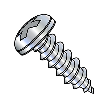 Concrete Screw, #10-12 Dia., Pan, 3 1/2 In L, Steel Zinc Plated, 600 PK