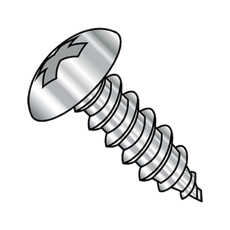 Concrete Screw, #8-15 Dia., Truss, 1 3/4 In L, 18-8 Stainless Steel Plain, 2000 PK