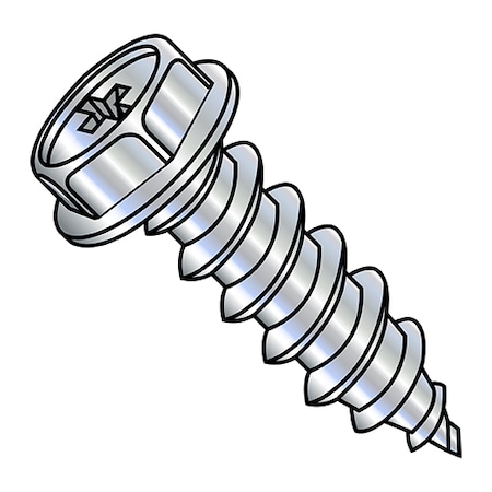 Concrete Screw, #14-10 Dia., Hex, 2 1/2 In L, Steel Zinc Plated, 700 PK