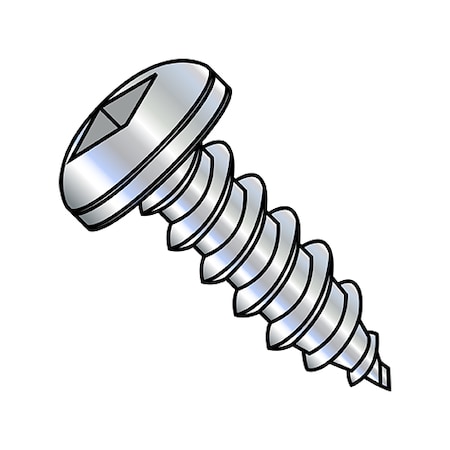 Thread Forming Screw, #14-10 X 2-1/2 In, Zinc Plated Steel Pan Head Square Drive, 800 PK