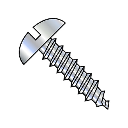 Self-Drilling Screw, #10-12 X 1/2 In, Zinc Plated Steel Round Head Slotted Drive, 8000 PK