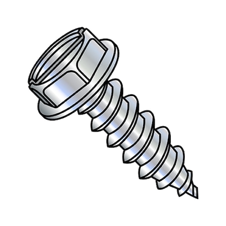 Self-Drilling Screw, #10-12 X 3-1/2 In, Zinc Plated Steel Hex Head Slotted Drive, 500 PK