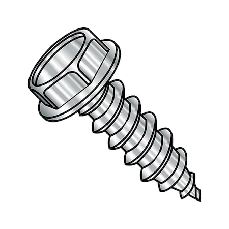 Self-Drilling Screw, 5/16-9 X 2-1/2 In, Plain 18-8 Stainless Steel Hex Head Hex Drive, 300 PK