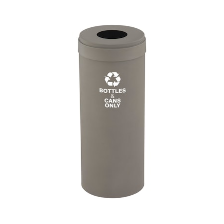 15 Gal Round Recycling Bin, Nickel