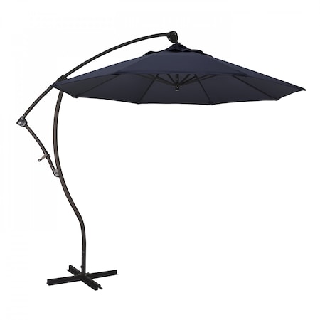 Patio Umbrella, Octagon, 95 H, Olefin Fabric, Navy Blue
