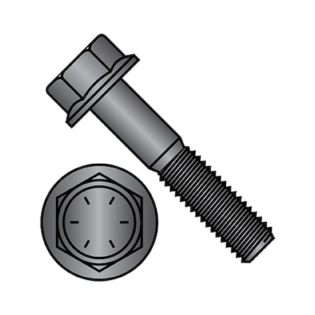 Grade 8, 1/4-20 Flange Bolt, Black Phosphate Steel, 3/8 In L, 2000 PK