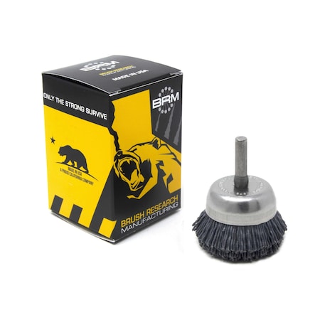 BNH16AY120SC 1.750 Small Dia. Cup Brush, 120 Grit Silicon Carbide, .250 Shank Dia., .500 Trim