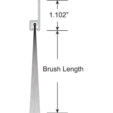 Brushseal, SD, Nylon, 1-1/8-in Straight Holder, 1-1/2-in Brush, 94-in..