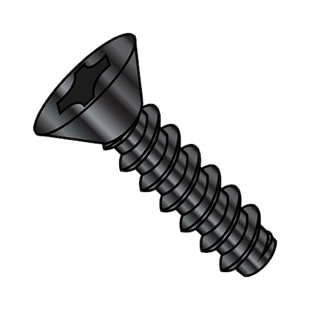 Self-Drilling Screw, #10-16 X 3/4 In, Black Oxide Steel Flat Head Phillips Drive, 8000 PK