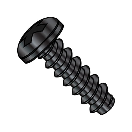 Self-Drilling Screw, #8-18 X 5/16 In, Black Oxide Steel Pan Head Phillips Drive, 10000 PK