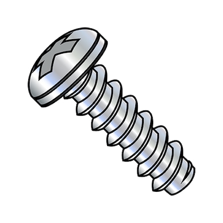 Self-Drilling Screw, #6-20 X 1-3/4 In, Zinc Plated Steel Pan Head Phillips Drive, 2500 PK