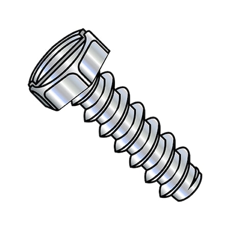 Self-Drilling Screw, #6-20 X 3/8 In, Zinc Plated Steel Hex Head Slotted Drive, 10000 PK