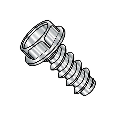 Self-Drilling Screw, #8-18 X 1/2 In, Plain 18-8 Stainless Steel Hex Head Hex Drive, 5000 PK