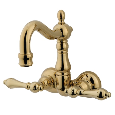 Wall-Mount Clawfoot Tub Faucet, Polished Brass, Tub Wall Mount