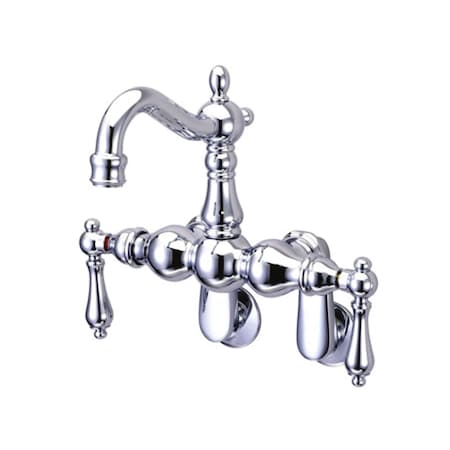 Wall-Mount Clawfoot Tub Faucet, Polished Chrome, Tub Wall Mount