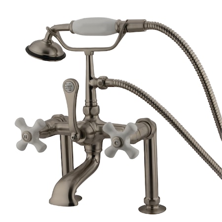 Deck-Mount Clawfoot Tub Faucet, Brushed Nickel, Deck Mount