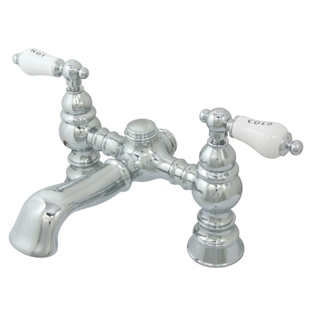 Deck-Mount Clawfoot Tub Faucet, Polished Chrome, Deck Mount