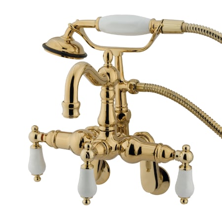 Wall-Mount Clawfoot Tub Faucet, Polished Brass, Tub Wall Mount