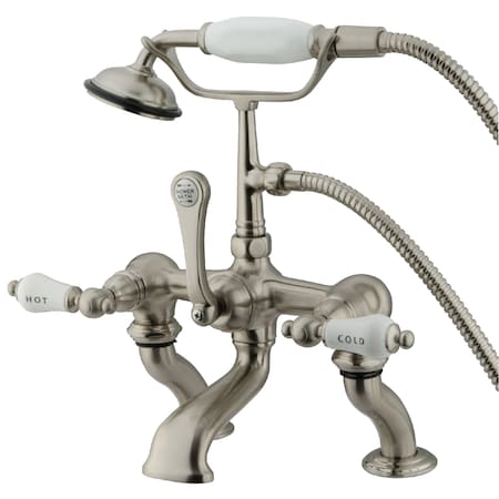 Deck-Mount Clawfoot Tub Faucet, Brushed Nickel, Deck Mount