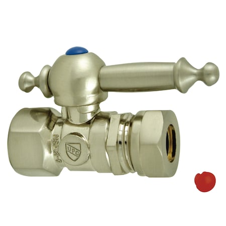 CC44158TL 1/2 O.D. Compression, 1/2 Slip Joint Straight Shut-off Valve