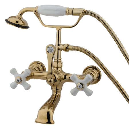 Wall-Mount Clawfoot Tub Faucet, Polished Brass, Tub Wall Mount