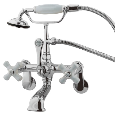 Wall-Mount Clawfoot Tub Faucet, Polished Chrome, Tub Wall Mount