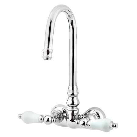 Wall-Mount Clawfoot Tub Faucet, Polished Chrome, Tub Wall Mount