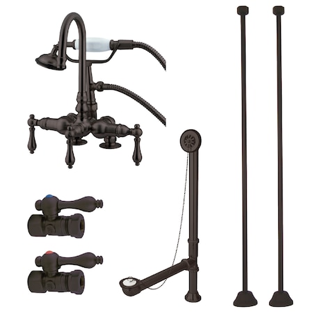Clawfoot Tub Faucet Packages, Oil Rubbed Bronze, Deck Mount