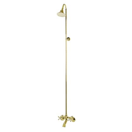 Wall-Mount Clawfoot Tub Faucet, Polished Brass, Wall Mount