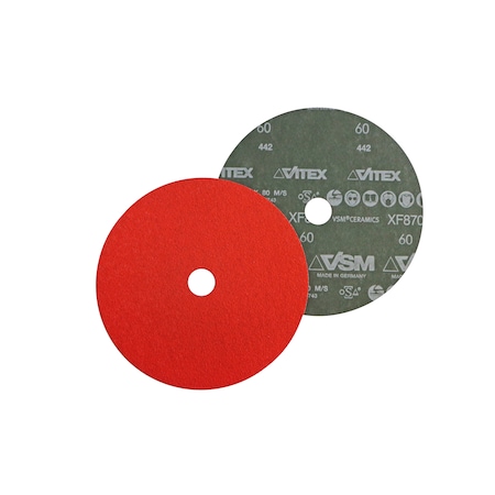 Fiber Disc,Ceramic,80 Grit,2,Red,PK25