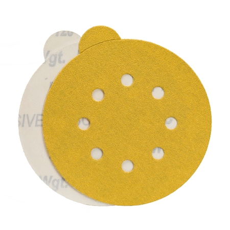 Sanding Disc,PSA,5,100G,Gld,Mylar