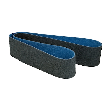 Sanding Belt, 1/4 W, 18' L, Surface Conditioning, Very Fine, Blue