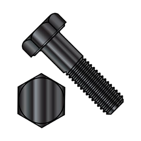 Grade 2, 1/2-13 Hex Head Cap Screw, Black Oxide Steel, 3 In L, 200 PK