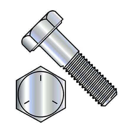 Grade 5, 9/16-12 Hex Head Cap Screw, Zinc Plated Steel, 2-1/4 In L, 200 PK