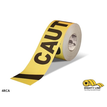 Wide Caution Floor Tape,4x100 Ft. Roll