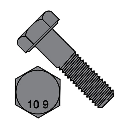 Class 10.9, M10-1.00 Hex Head Cap Screw, Plain Steel, 100 Mm L, 100 PK