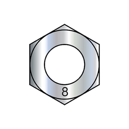 Hex Nut, M8-1.25, Steel, Grade 8, Zinc Plated, 2550 PK