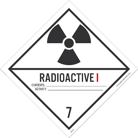 Radioactive I Label, Material: Pressure Sensitive Paper