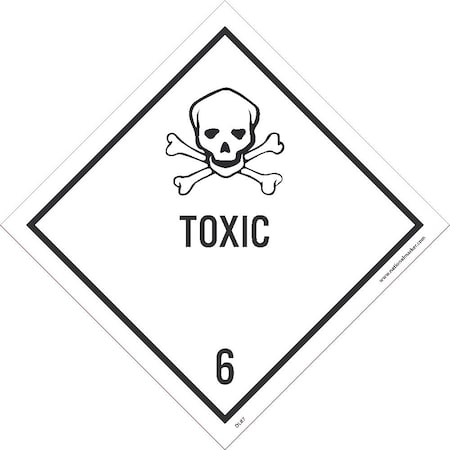 Toxic 6 Dot Placard Label, Material: Pressure Sensitive Paper