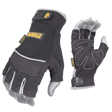 Mechanics Gloves, L, Black, Synthetic Suede, Neoprene
