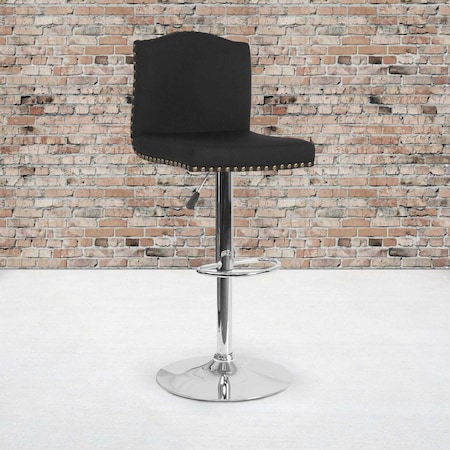 Black Fabric Barstool