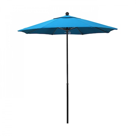 Patio Umbrella, Octagon, 92.38 H, Sunbrella Fabric, Canvas Cyan