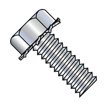 1/4-20 X 1/2 In Hex Hex Machine Screw, Zinc Plated Steel, 3000 PK