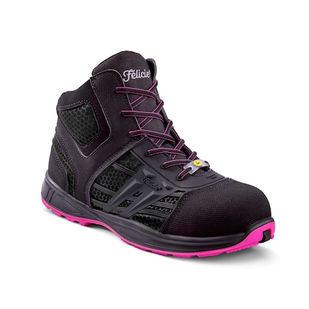 Hot Eris Work Boots, Coolmax® Lining, Black/Pink, Women's Size 10