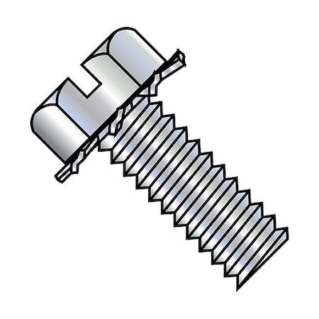 #10-32 X 1/2 In Slotted Hex Machine Screw, Zinc Plated Steel, 7000 PK