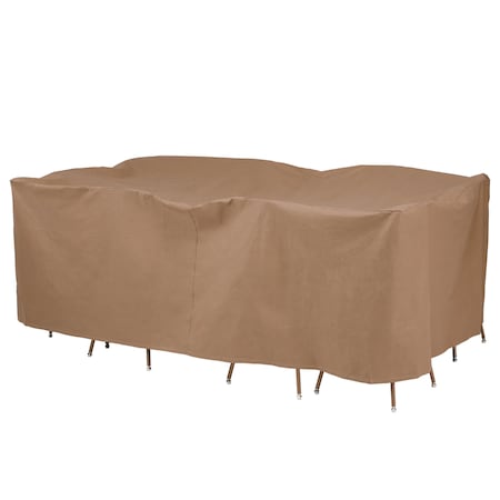 Essential Tan Patio Recta/Oval Table Set Cover, 90x60x32
