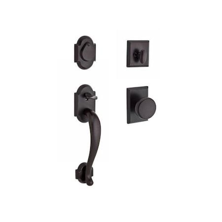 Full Dummy Adirondack Handleset, Rustic Knob Dark Bronze